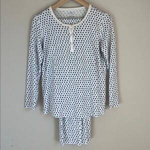 Roller Rabbit Pima Cotton Pajama Set Top & Bottoms Womens Small Hearts